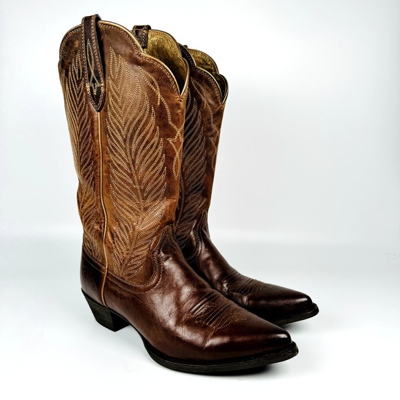 Ariat Shoes - NEW! Ariat Women's Brown Leaf Embroidery Western Cowboy Mid Calf Boots Size 8